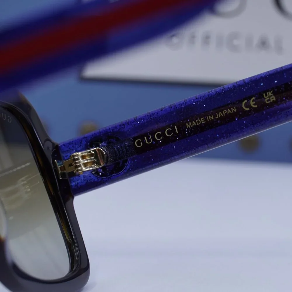 Gucci GG0036SN 004 Square Sunglasses - Havana Blue\Brown Gradient - Picture 8 of 11